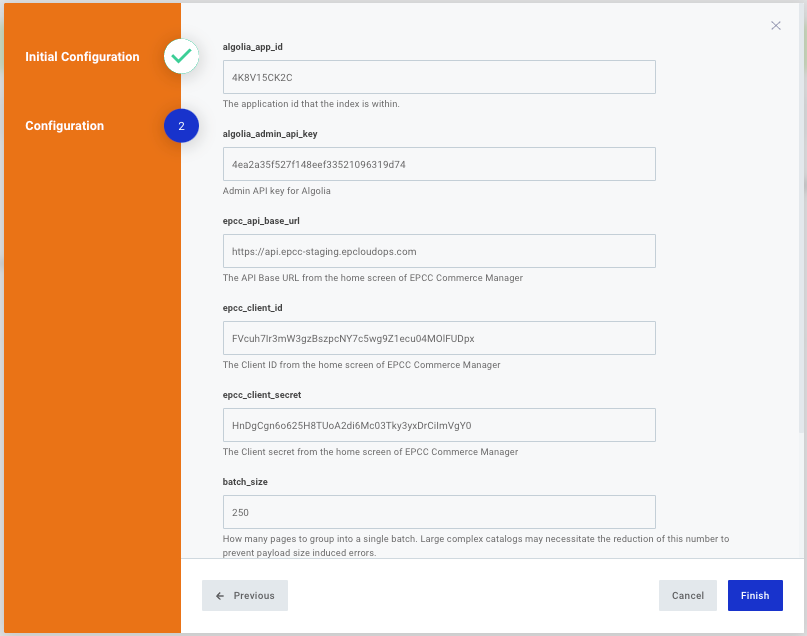 Screenshot of the configuration wizard designer